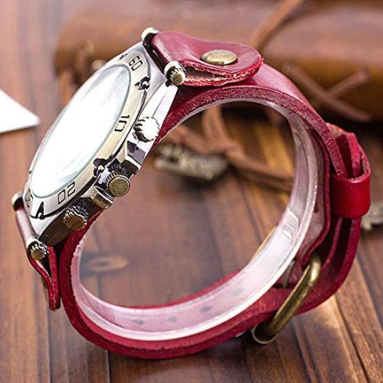 Rio Grande Men's Retro Antique Chronograph Watch with Thick Leather Band (Light Brown) ZM-WATCH4902-LBR