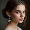 Hanging Leaf Baroque Crystal Drop Earrings Hypoallergenically Metal Jewelry For Sensitive Skin Evening Party Accessories