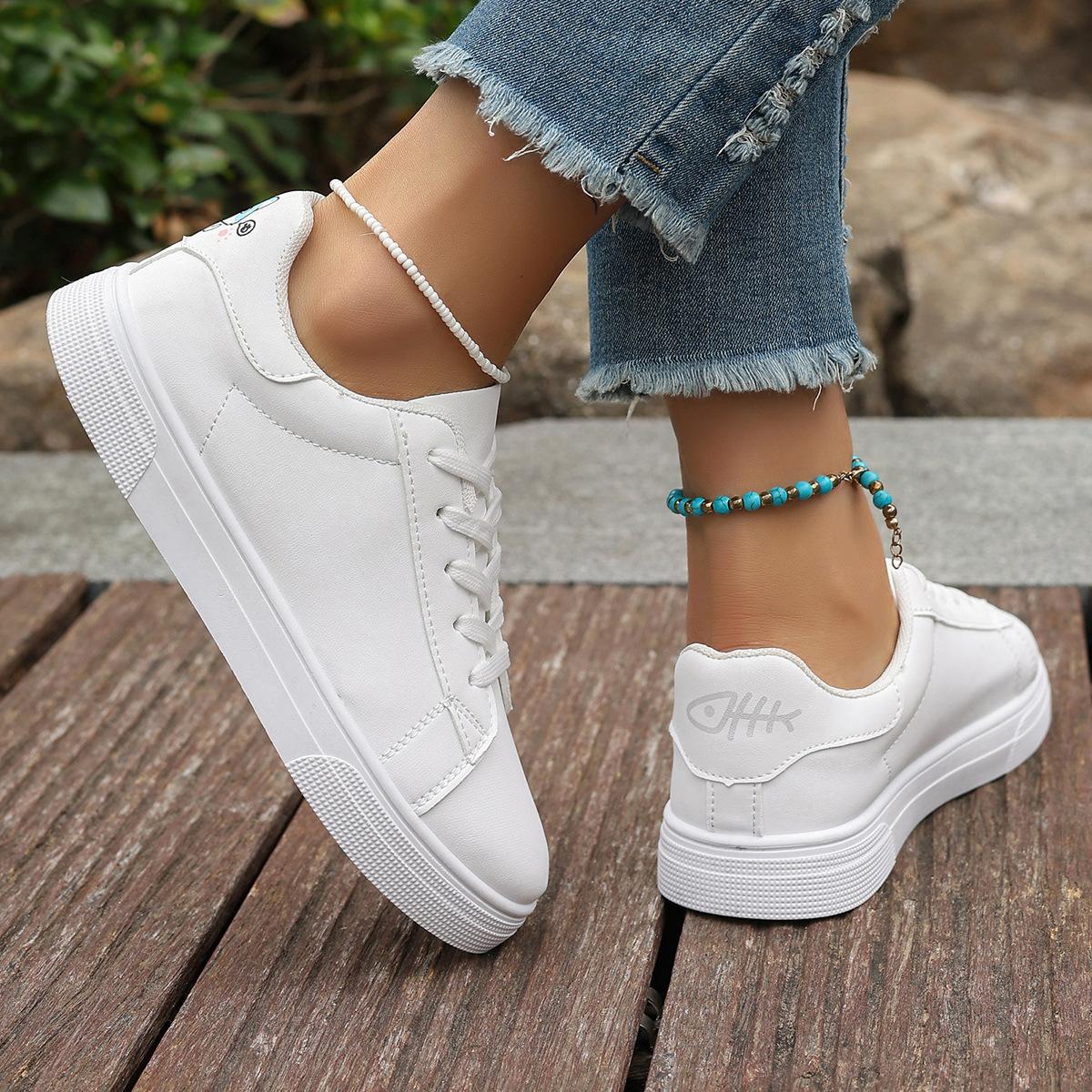 

Большие размеры белые туфли женские весенне-летние молодежные повседневные универсальные женские туфли студенческие белые спортивные туфли для женщин 42 белый