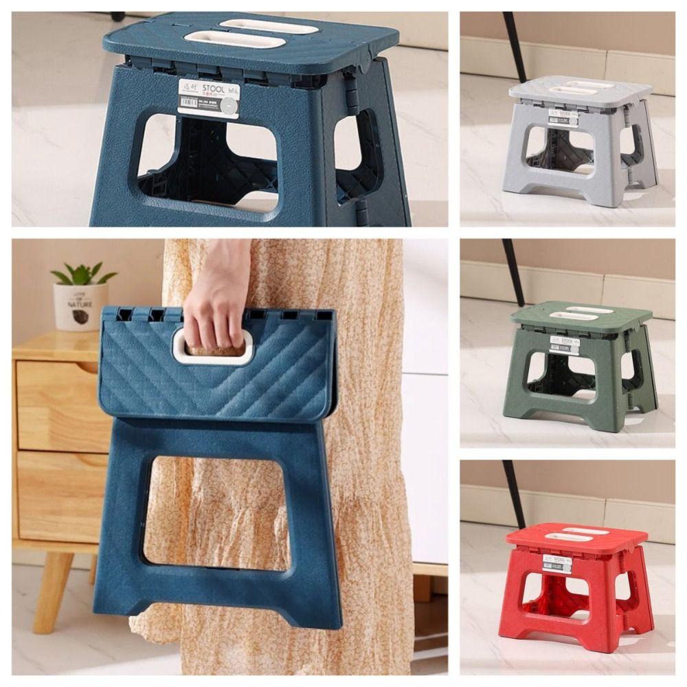 Portable Thickened Folding Step Stool Lightweight Shoe Changing Small Benches Non-Slip Plastic Footstool Picnic