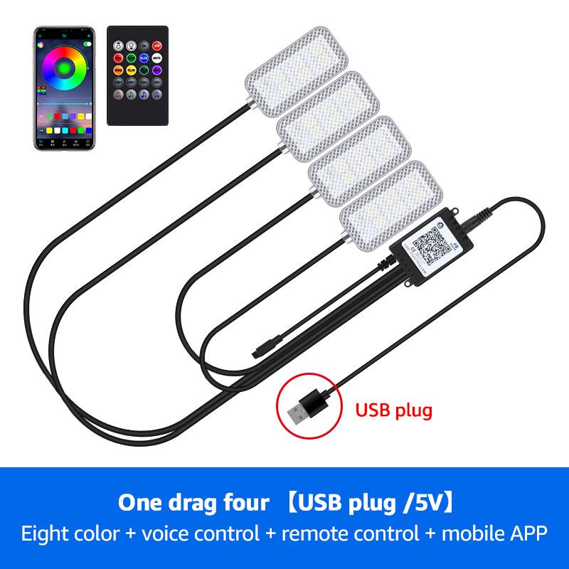 Car Lights Led Bar Automotive Strip Universal Mood Foot Light Cigarette Lighter USB Decorative Atmosphere Lamp Signal Lamp