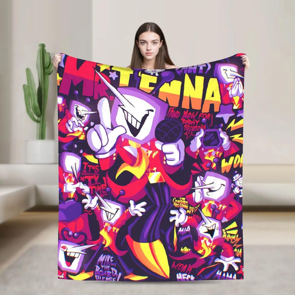 Deltarune Tenna Throw Blanket Soft Flannel Travel Blanket For Living Room Custom Diy Bedspread Perfect Gift Idea