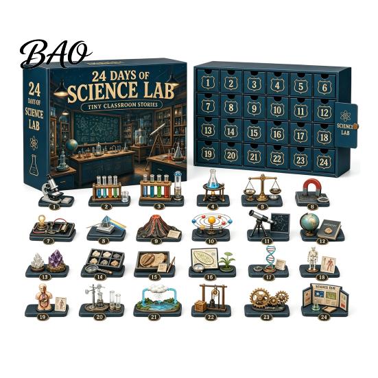 Acrylic Miniature Props 2026 Career Advent Calendar, 24-Day Countdown Box with Mini Occupation Calendar Figures, Community Helper Ornament Set,