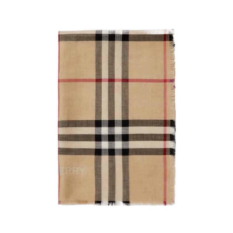 

Шарф Burberry з суміші шовку та вовни в клітинку One Size