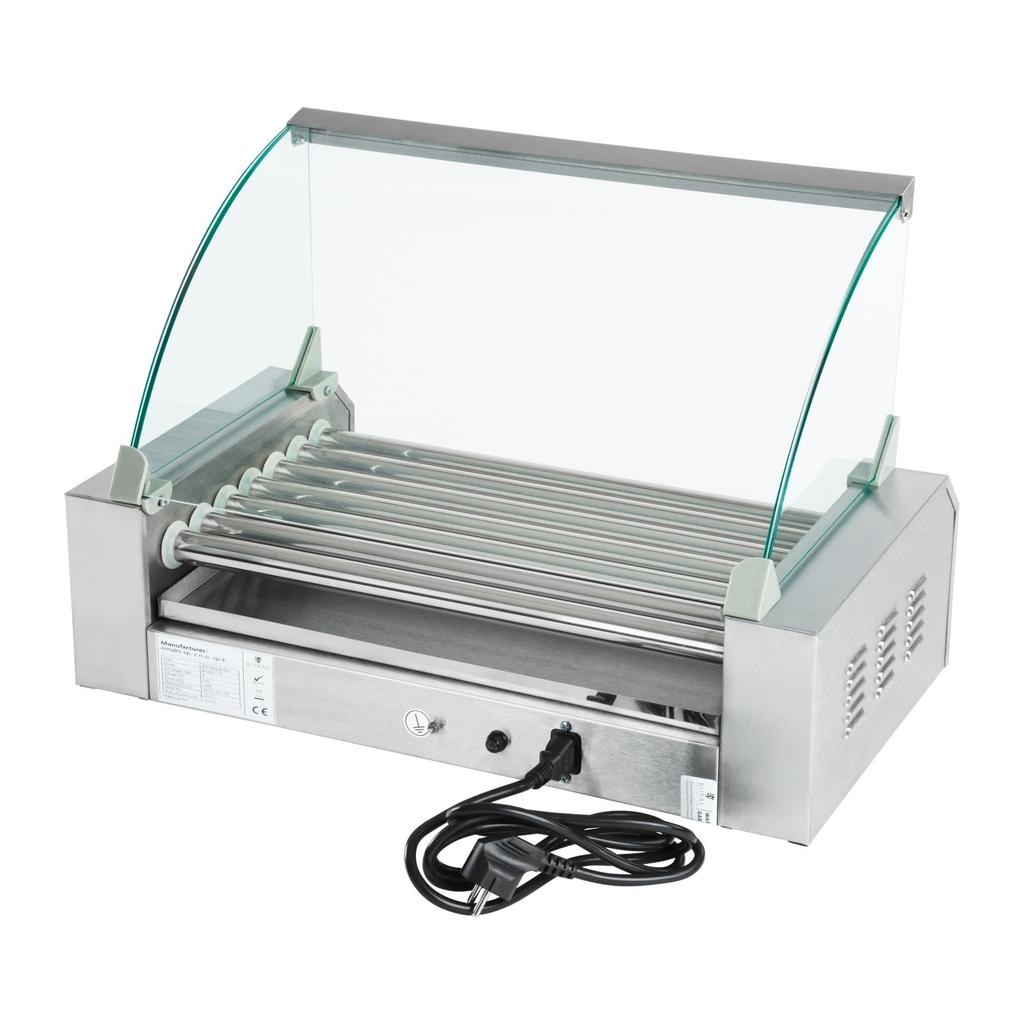 Roller Grill Sausage Warmer 7 Rolls with Cover