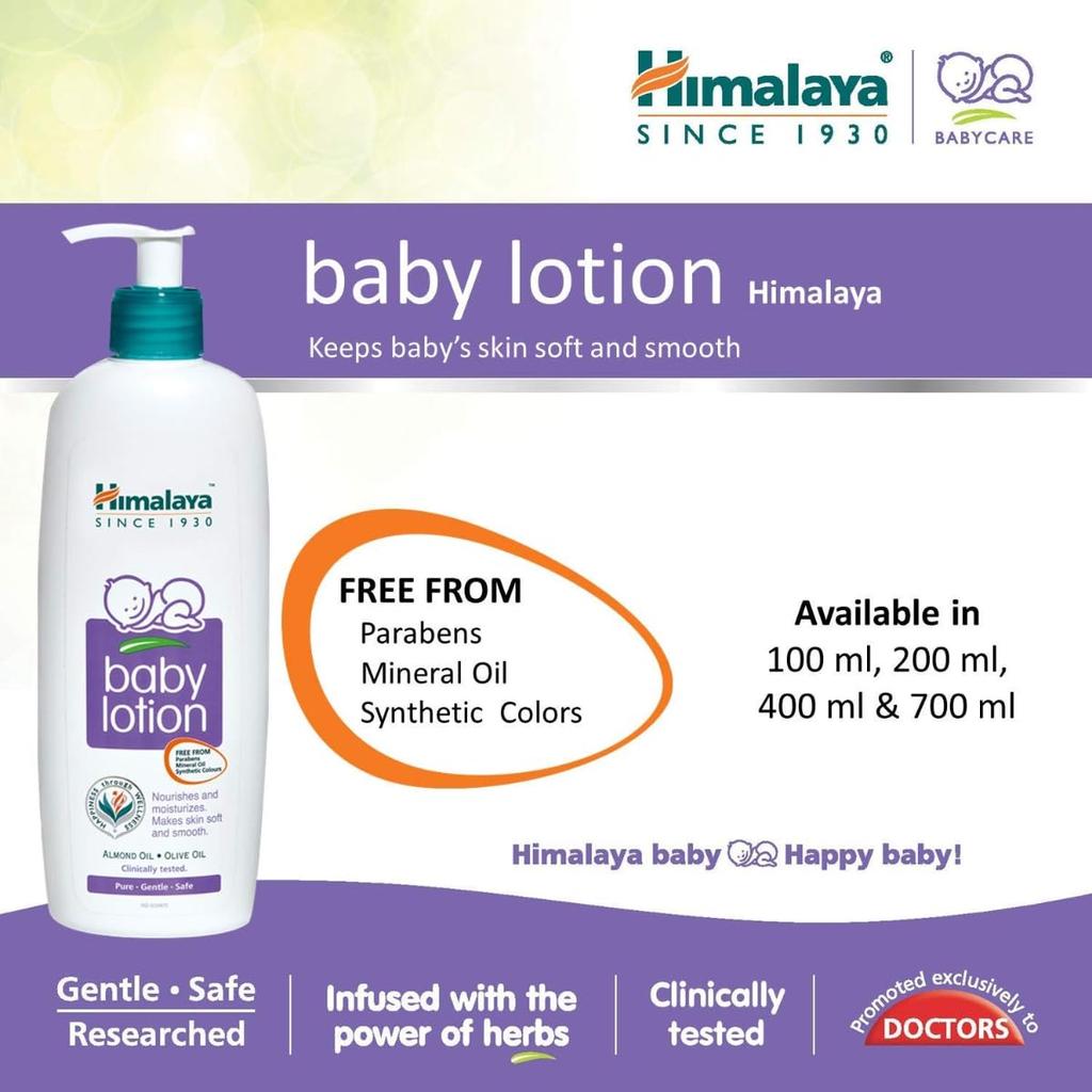 Himalaya Baby Body Lotion 400ml Gentle Moisturizer For Delicate Skin Hydration And Daily Care Suitable For All Skin Types