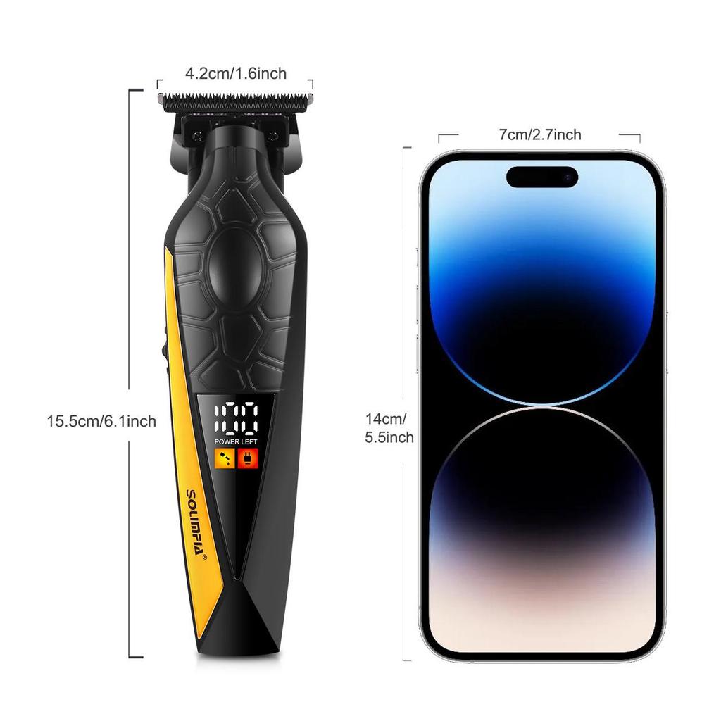 Solimpia Barber Haarschneider Professionelle Haarschneidemaschine Wiederaufladbarer Elektrischer Bartschneider Rasierer Nass und Trocken Haarschnitt