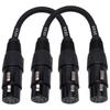 CESS-271 Female 5-pin XLR to Female 5-pin XLR Gender Changer Coupler, 6-inch, DMX Cable, Pack of 2
