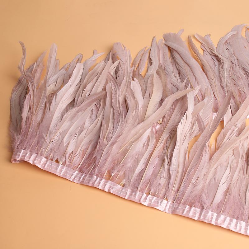25-30Cm Tail Hair Feather Cloth With Cloth Strip Stage Clothing Skirt Feather Shawl Diy Decoration