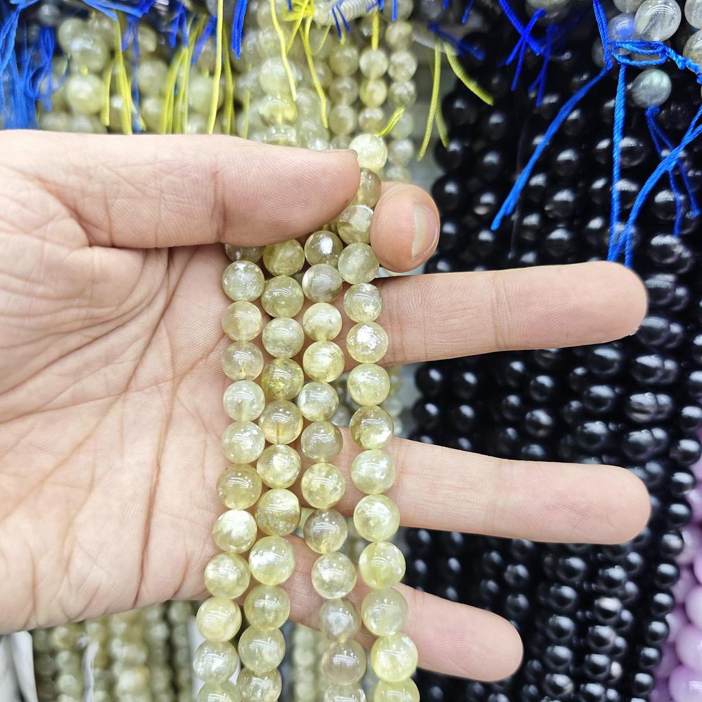 Yellow Citrine Round Loose Beads for DIY Bracelet Jewelry Accessories