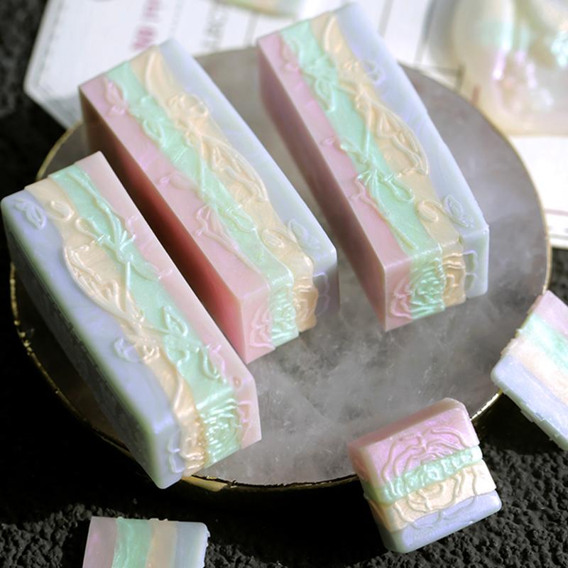 Градиентный лаковый сургуч с плавающими восковыми гранулами для ручной работы DIY, запечатывание конвертов, прозрачный цвет, смешанный лаковый воск