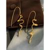 European, American and French Style Gold Three-Dimensional Irregular Earrings Female Niche Design High-Profile Earrings Cold Wind Graceful Earrings
