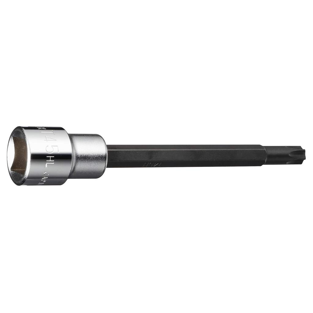 TONE Long Torx Socket T45H (Tamper-Proof Type) 4TX-T45HL, 12.7mm (1/2") Drive,