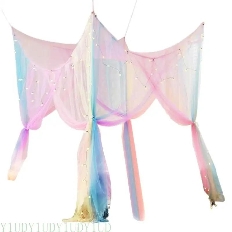 Elegant Rainbow Mosquito Net - Large Bed Canopy with Drawstring Closure, Perfect for Outdoor & Indoor Use