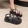 French platform sandals women's summer new summer muffin Roman small sandals women's summer with skirt