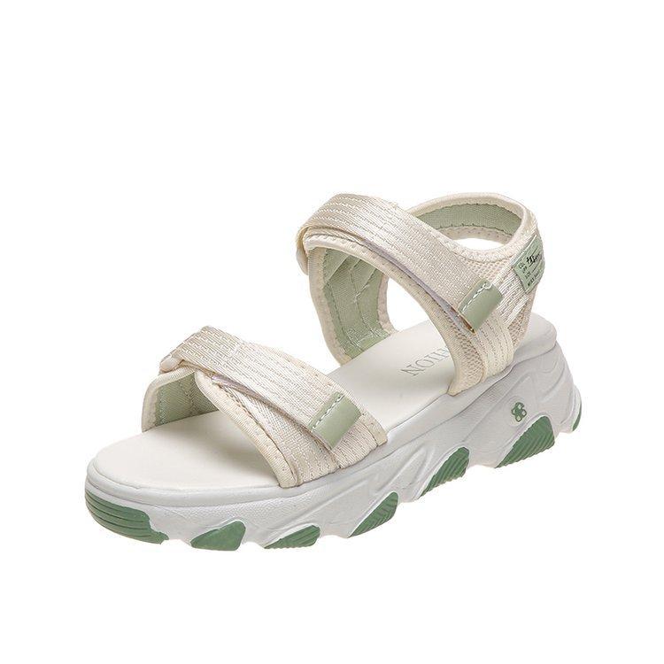 Foreign trade Roman shoes women's muffin sole rubber mesh Velcro open toe breathable 2025 summer dad sports sandals