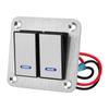 2 Gang Rocker Switch Panel Blue LED 12V 24V Waterproof Aluminum Alloy Brushed Process ON OFF Switch 