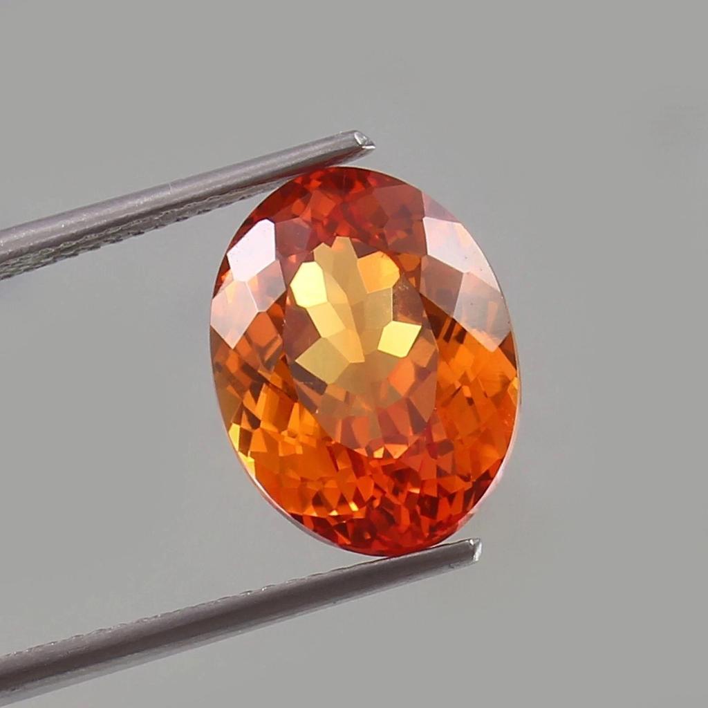 Natural 11 Ct Ceylon Orange Sapphire Oval Cut Certified Loose Gemstone