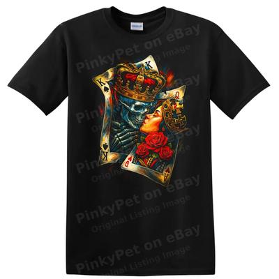 Skull Queen Playing Cards Roses Dark Urban Streetwear T Shirt W/ Tee
