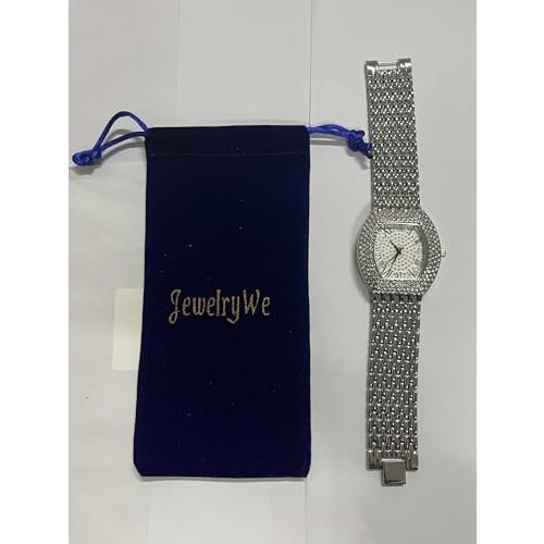 Popular and stylish diamond analog watch for men and women, featuring a stainless steel strap, square design, and a waterproof silver finish. Perfect