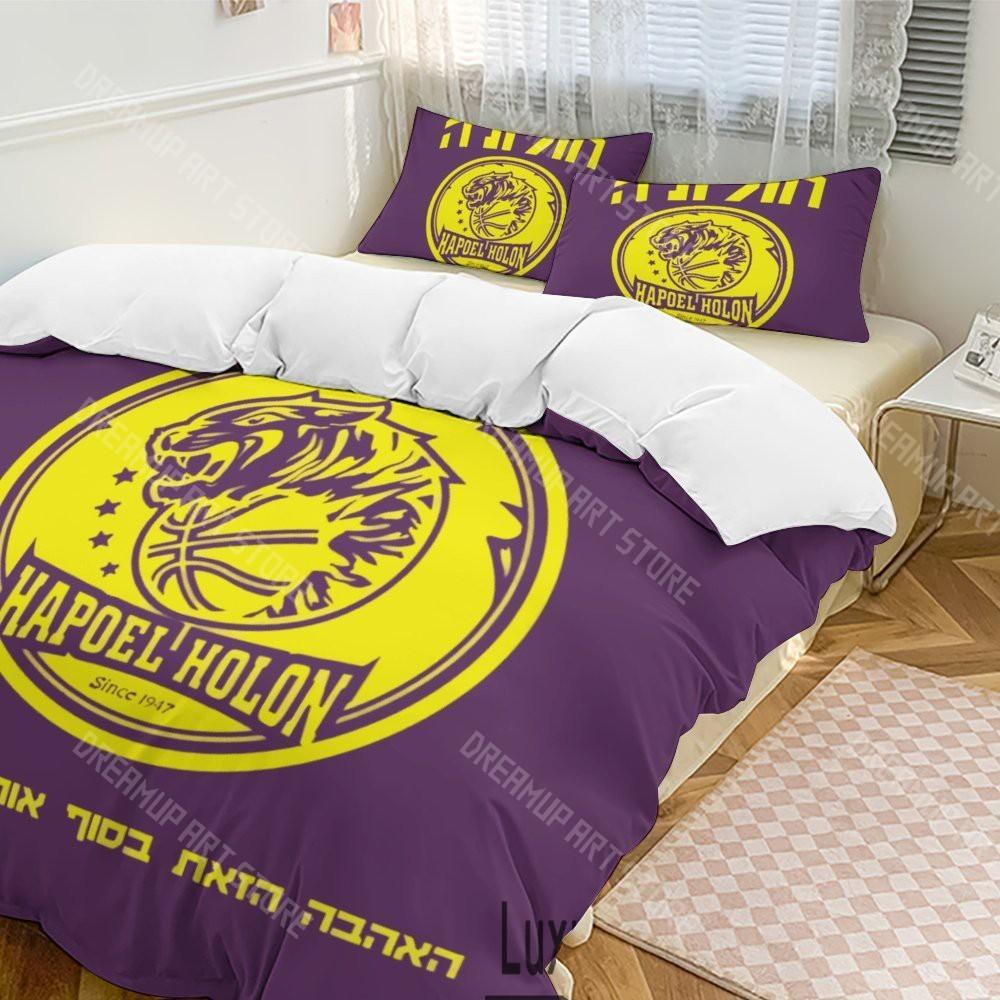 

3D Print Hapoel Holon Basketball Bedding Set Twin Queen King Full Size Duvet Cover Pillowcase Bed boys girls Adult Home Textiles EU Single 90x200cm