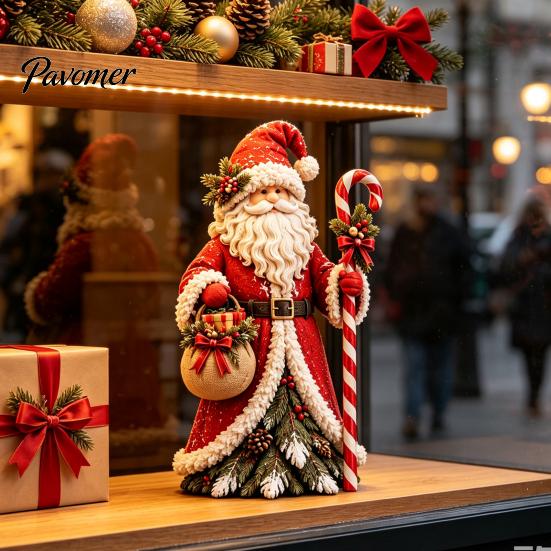 Decorative Figurines for Mantel Christmas Santa Claus/Snowman/Witch Figurine with Tree Skirt Design, Table Centerpiece Witch Collectibles Christmas,
