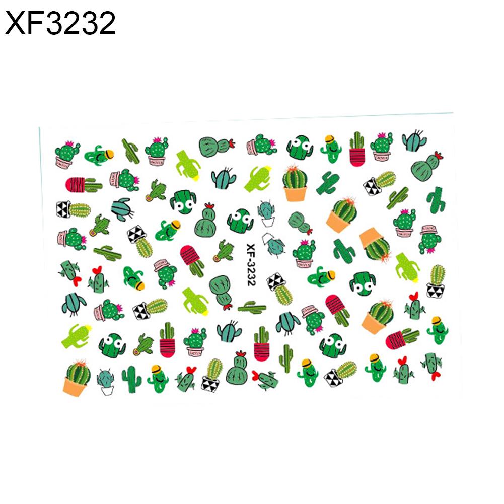 

Красивая дама водонепроницаемый авокадо ноготь полный лист кактус наклейка крышка обертка DIY клей 32