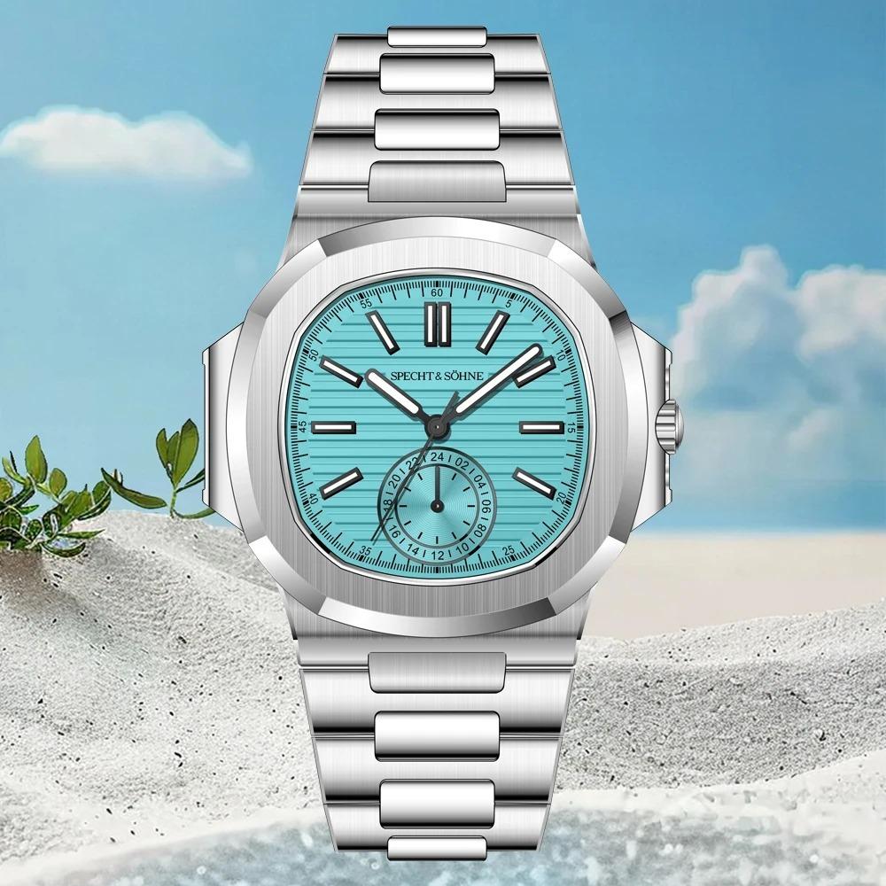 Specht & Söhne Men's Classic 5980 Watch Japan VH60 Movt Luminous AR Coating Sapphire Crystal Steel Wristwatches 50M Waterproof