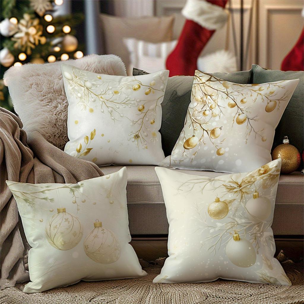 Christmas Elegant Pattern Cushion Cover Suitable for Sofa Bedroom Car Pillow Cover