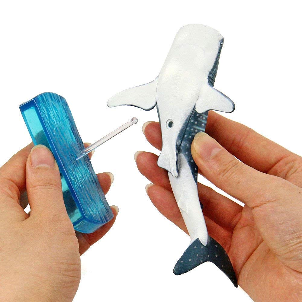 COLORATA Haifreunde Figur 3D Bilderbuch 9 Arten Bedienungsanleitung und Ständer Realistische Figur Überraschungsbox Lernspielzeug Geschenk Lebensmittel