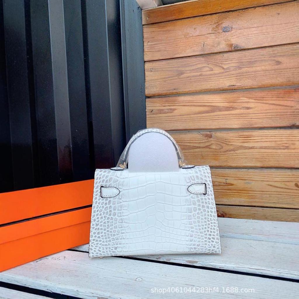 Bolsa de alta costura Himalaia segunda geração feminina couro com padrão de crocodilo bolsa de mensageiro portátil mini