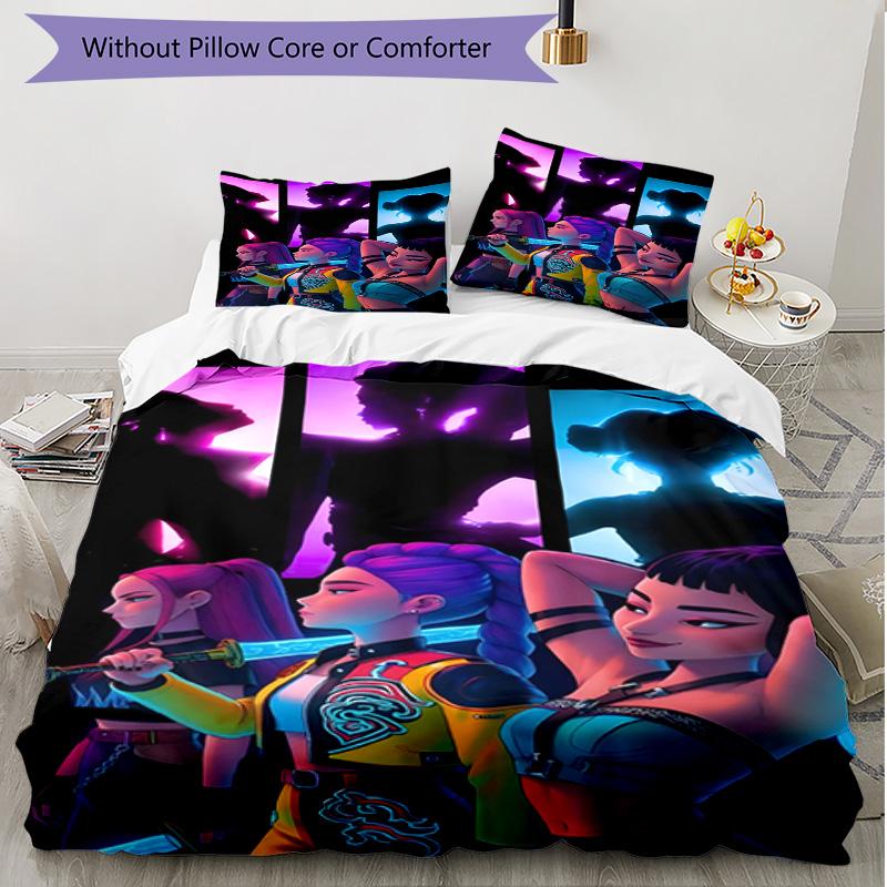3pcs Duvet Cover Set (1*Duvet Cover + 2*Pillowcase, Without Core), Singer Print Soft All‑Season Bedding Set, Home Bedroom Decor Gift