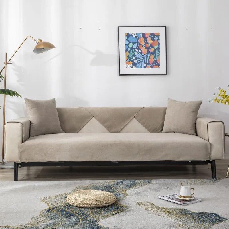 Solid Color Waterproof Sofas Angle Cover Home Living Room Thicke Pet Urine Barrier Pad Furniture Protection Non-Slip Sofa Towels