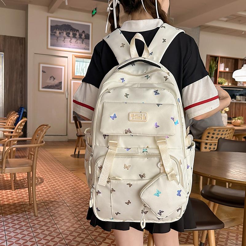 Cartoon Print Student Schoolbag Women's Large Capacity Backpack