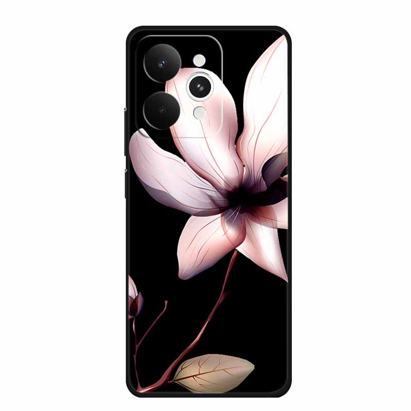 For Realme 15 15 Pro 5G Black Case 3D TPU Silicone Soft Back Cover For Realme C15 6.5" Funda Emboss Relief Flowers Bag Casing