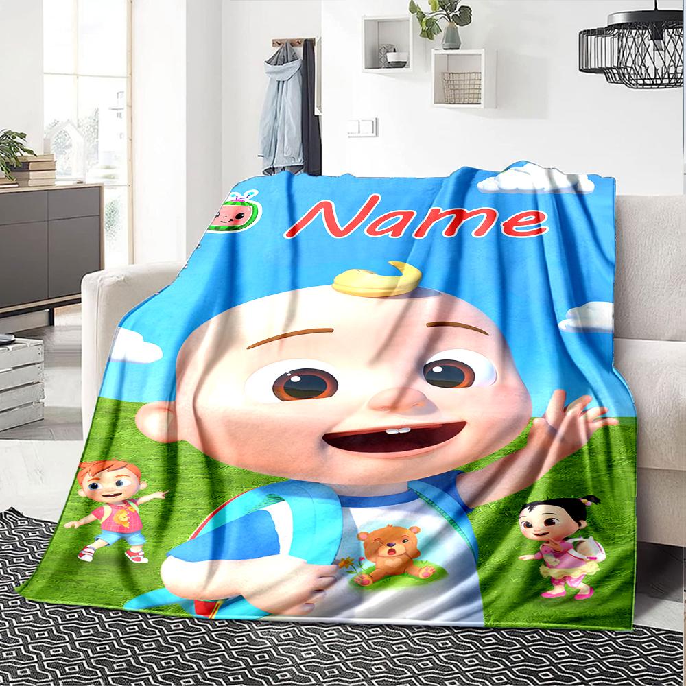 Customiz Name Personality CoComelon - Dance Party Blanket Soft &Warm Sofa Office Bed Travel Lunch Break Blanket, Gift Suitable All Seasons