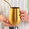 New Stainless Steel Wine Cup With Straw Single Layer Metal Drinking Mug Multifunction 500Ml Big Belly Cup Outdoor Drinkware