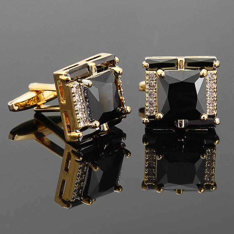 Pánské čtvercové manžetové knoflíčky Hardy s diamantem ze zirkonu - Luxusní knoflíčky na francouzské košile