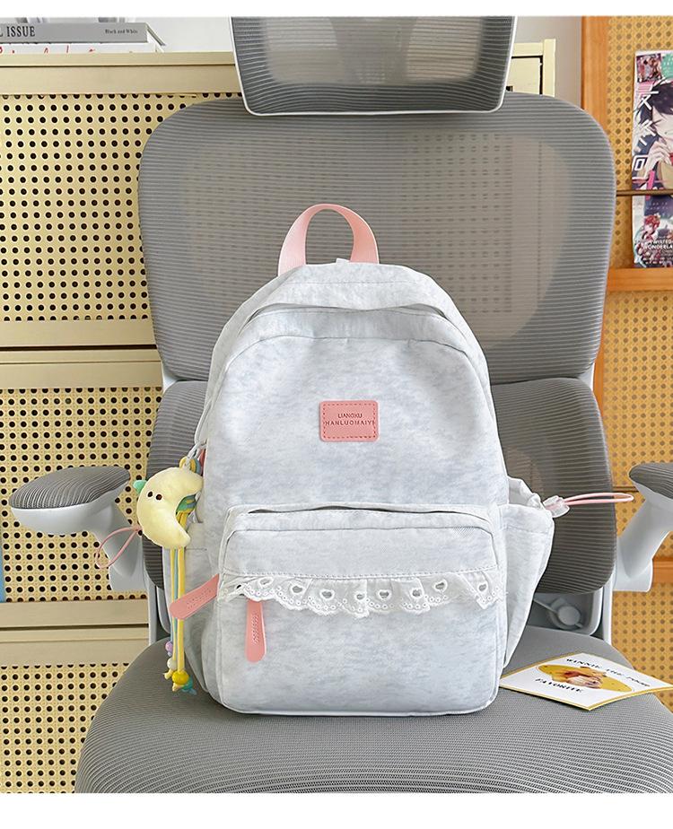 Schoolbag Spring New Japanese Ins Ballet Lace Sweet Soft Girl Travel Small Backpack Mori Simple Backpack Women