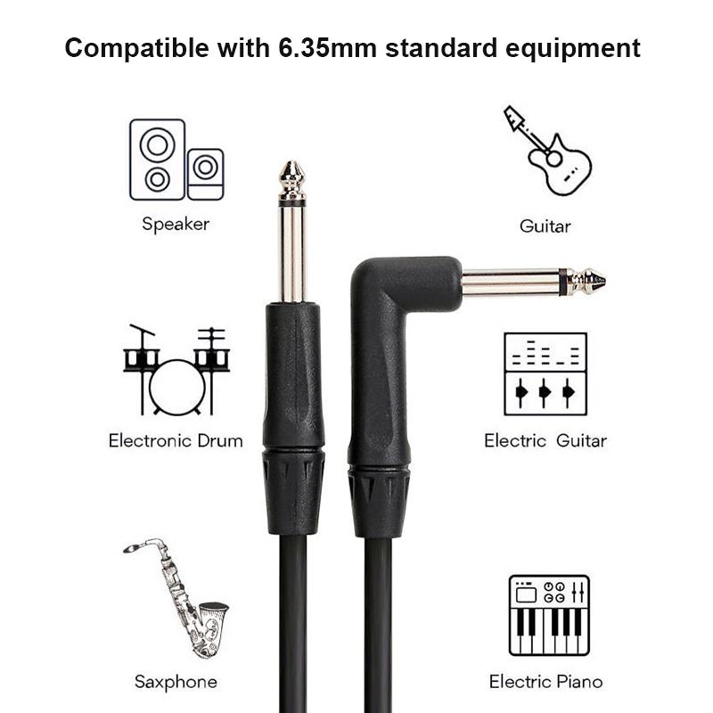 Guitar Connection Cable Straight Bend 6.35Mm Audio Cable Electric Guitar Bass Sound Shielding Noise Reduction Cable