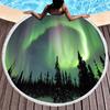 Mysterious Aurora Round Beach Towel,Microfiber Circle Beach Blanket Quick Dry Picnic Rug with Tassels for Bathroom Pool Outdoor