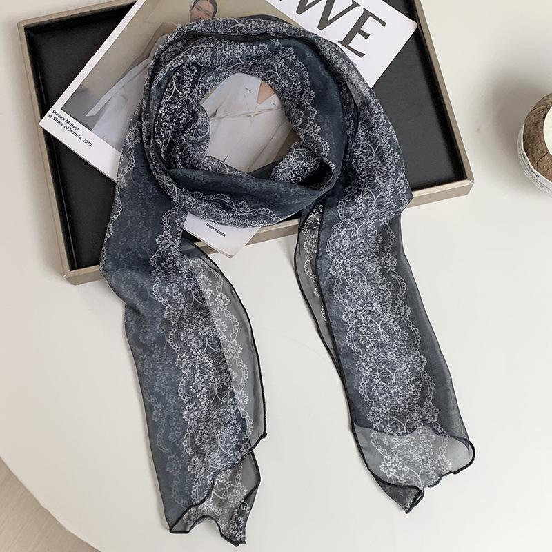 New silk scarf premium printing loose multi-purpose simple polka dot headband leopard print sweet cool streamer