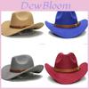 Classic Western Cowboy Hat With Wide Brim For Summer Sun Protection Adults And Kids