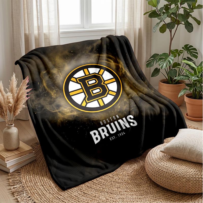 Coperta in Flanella e Pile Boston Bruins Coperta Calda e Accogliente per Divano, Letto, Viaggio Uso in Tutte le Stagioni
