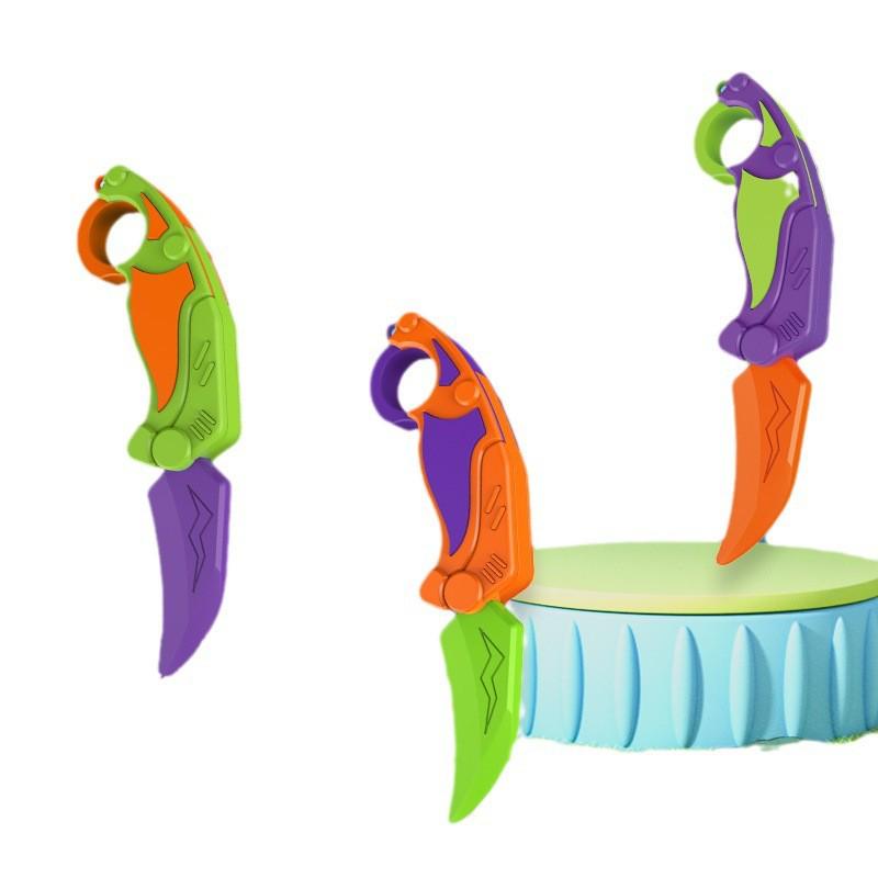 

Модель складного ножа-моркови без лезвия, напечатанная на 3D-принтере в стиле Douyin Crescent Radish Knife [Random Color]