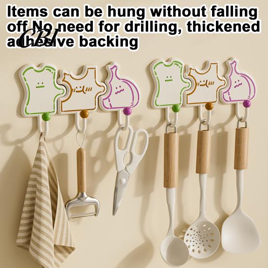 Decorative Wall Hangers for Home Cartoon Puzzle Key Hook, Heavy Duty Traceless Plastic Hanger, Self Adhesive Hooks Kitchen Utensils Space Saving Hook