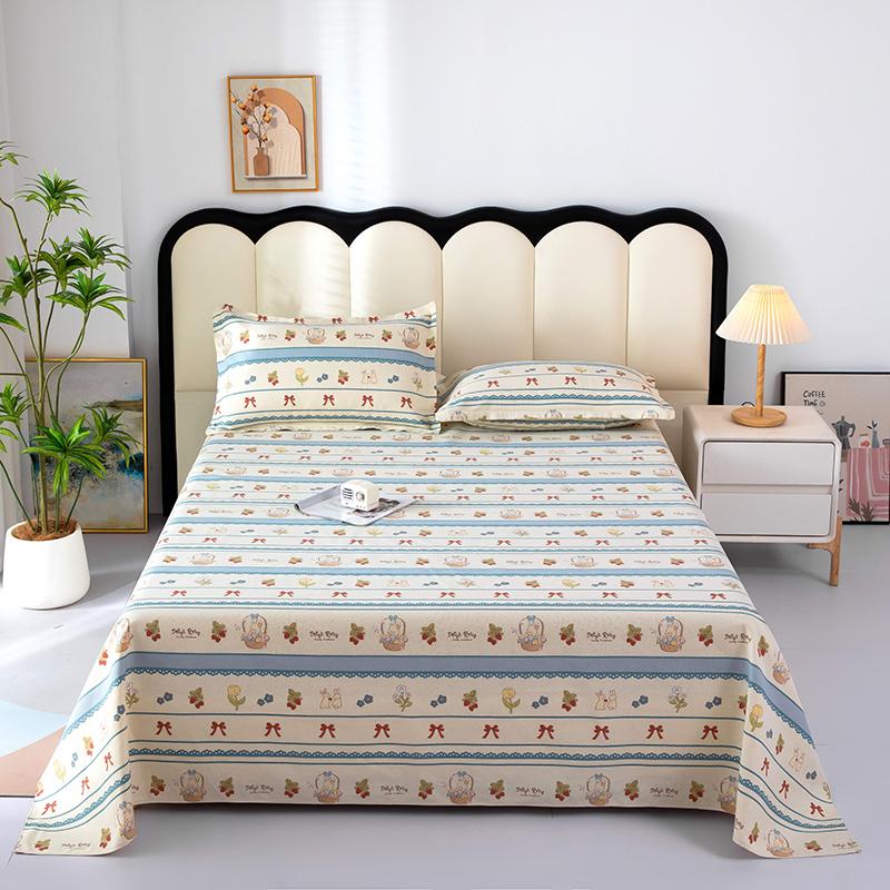 1pc Cotton Thick Bed Sheet Flower Series Double Top King Sheets for Girls Boys Kids Single Queen King Size Bed Linen