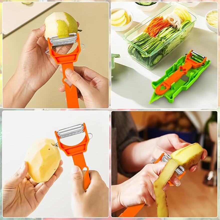 Multifunctional Peeler Kit Vegetable & Fruit Peeling Machine Potatoes Strips Onion Chopper Slicer Tools Home Kitchen Accessories