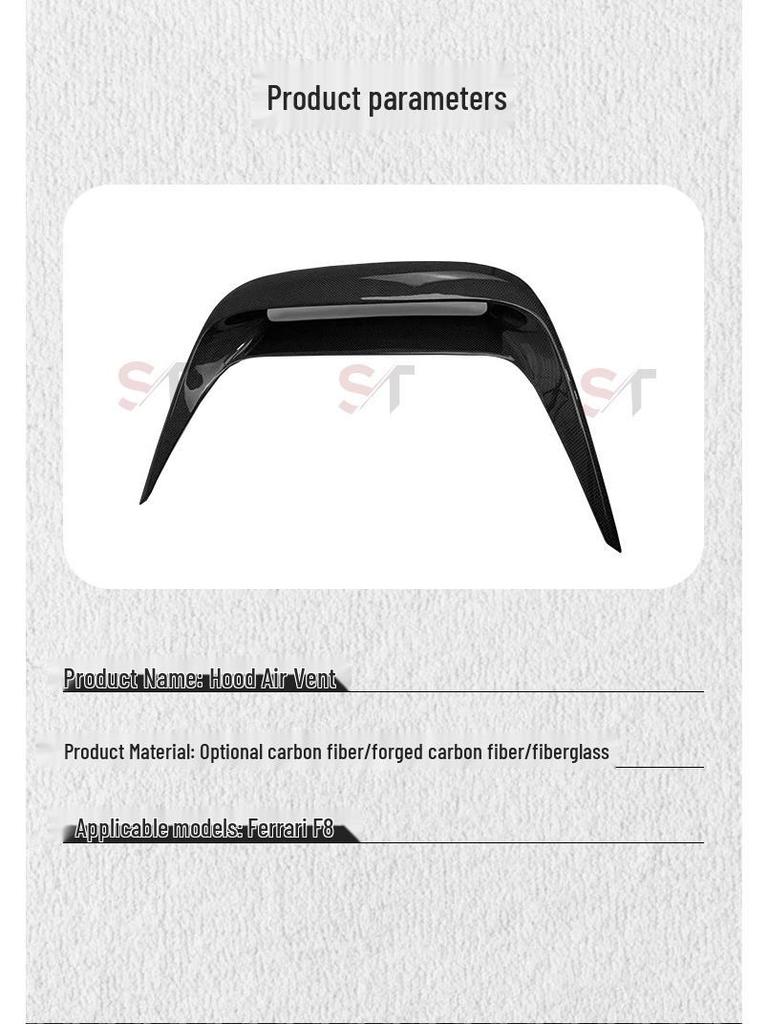 Ferrari F8 Carbon Fiber Hood Vent Decorative Exterior Accessory