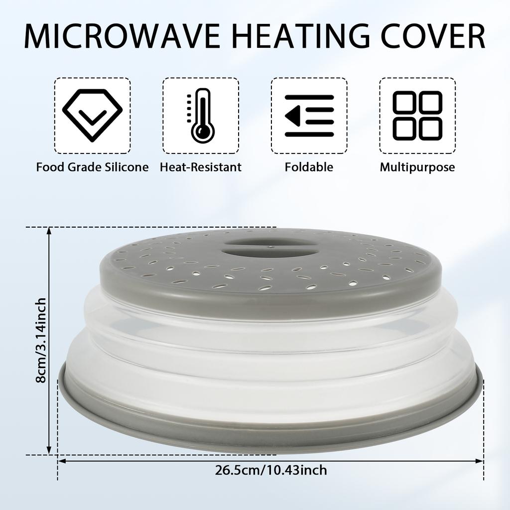 Microwave Splatter Cover Heat Resistant Microwave Guard Cover Fresh-keeping Food Lid Oil-proof Splash-proof Cover Kitchen Tools